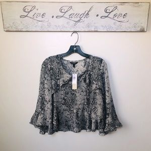 BANANA REPUBLIC Snake Print Ruffle Blouse